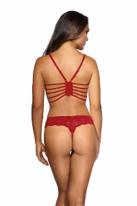 Reggiseno in pizzo rosso V-9691 2