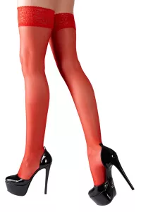 Bas autofixants rouge - Cotelli Legwear 2