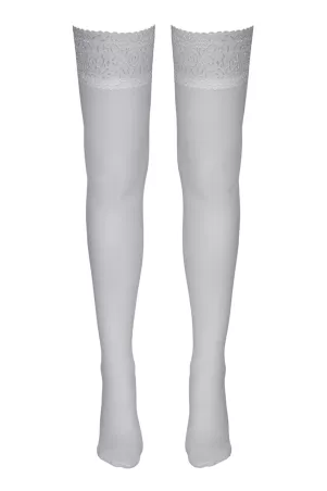 Bas autofixants blanc - Cotelli Legwear