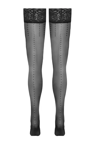 Bas autofixants noir Hold up 2 - Cotelli Legwear