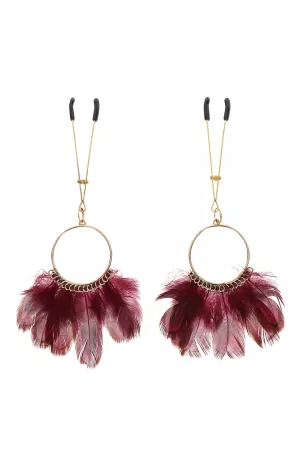 Nipples Pins with feather