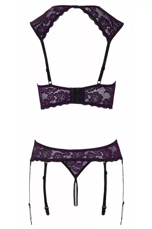 Set di lingerie aperto viola