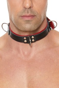 Collana di bondage rosso e nero 2