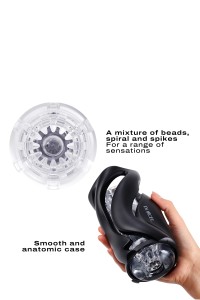 Dorcel Deep Blow – Guscio nero, manicotto trasparente 2
