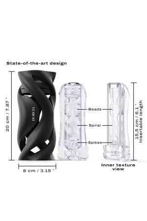 Dorcel Deep Blow – Guscio nero, manicotto trasparente