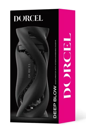 Dorcel Deep Blow – Guscio nero, manicotto trasparente