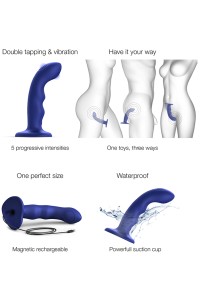 Vibro Tapping dildo wave bleu - Strap on Me 2