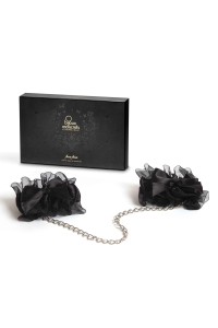 Polsini Frou Frou in satin nero - Bijoux Indiscrets | Sexy shop online