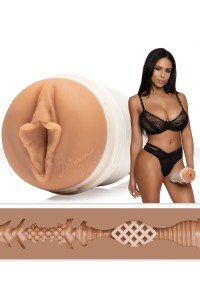 Fleshlight Autumn Falls – Masturbateur avec profil de la gaine et portrait de l'actrice