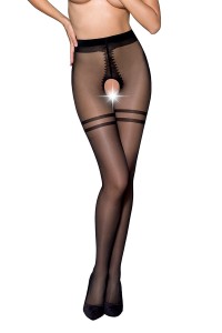 Open tights TI015 20 deniers - black