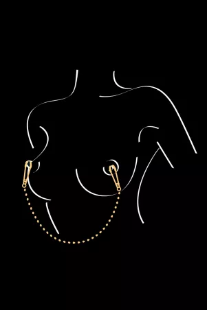 Brustklammern und silberne Kette