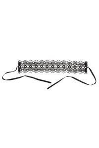 Black embroidered choker with pearls – Cotelli Accessories | Tentations.ch 2