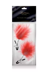 Pinces à seins plumeau rouge - Sweet Caress 2