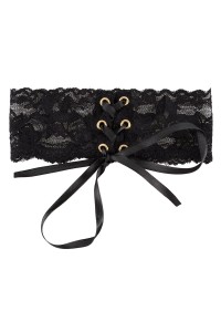 Black lace choker with lacing – Cotelli Accessories | Tentations.ch 2