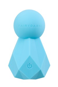 Vibromasseur Fairygasm BlissKey bleu, silhouette élégante et détails texturés