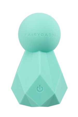 Fairygasm BlissKey vibrator in green, modern shape with delicate texture