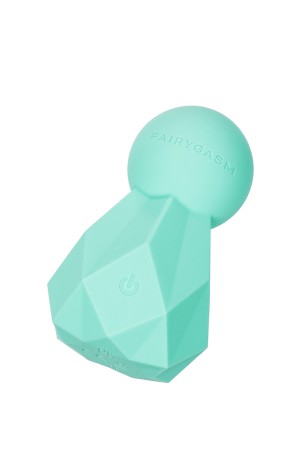 Fairygasm BlissKey vibrator in green shown from a different angle, subtle details