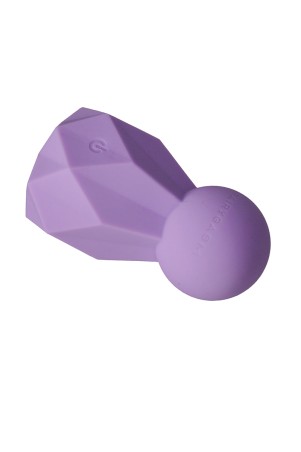 Vibratore Fairygasm BlissKey viola visto da un’altra angolazione, linee eleganti