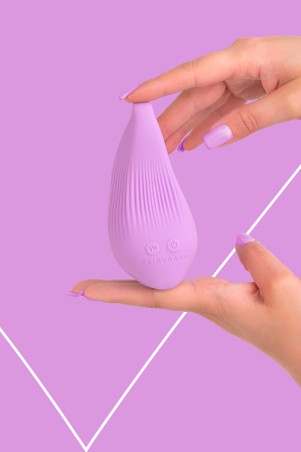 Fairygasm DelightfulWave vibrator purple from another angle, refined details
