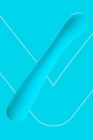 Vibromasseur FantasyEuphoria bleu Fairygasm sous autre angle, détails fins