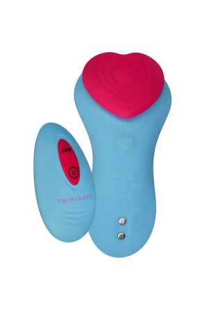 Stimulateur télécommandé Fairygasm HeartGem bleu, sculpté