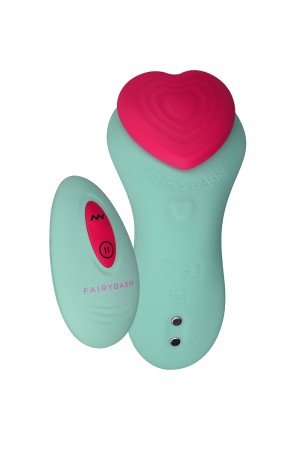 Stimolatore telecomandato Fairygasm HeartGem verde, scolpito