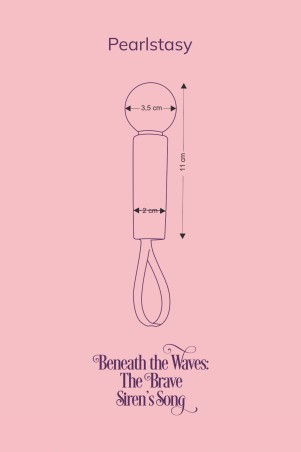 Diagram Fairygasm Pearlstasy mini vibrator purple measurements