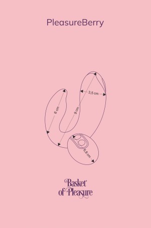 Schéma dimensions vibro couples Fairygasm PleasureBerry violet