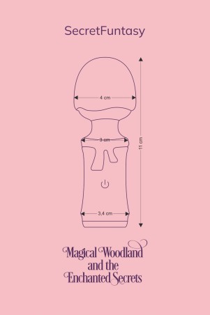 Schéma dimensions mini vibro Fairygasm SecretFuntasy bleu