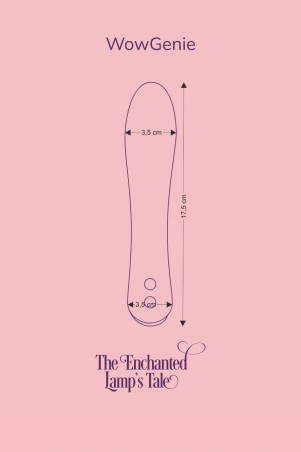 Schéma dimensions vibro chauffant Fairygasm WowGenie bleu