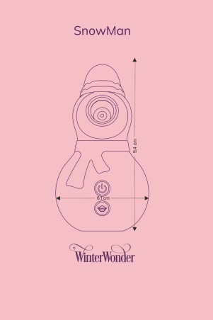 Diagram Fairygasm SnowMan clitoral stimulator white measurements