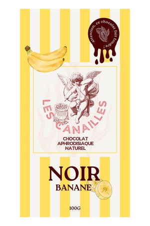 Aphrodisiac dark chocolate bar with banana – Les Canailles – 100g