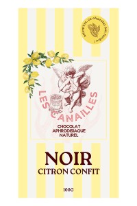 Dark chocolate bar with candied lemon – Les Canailles – 100g