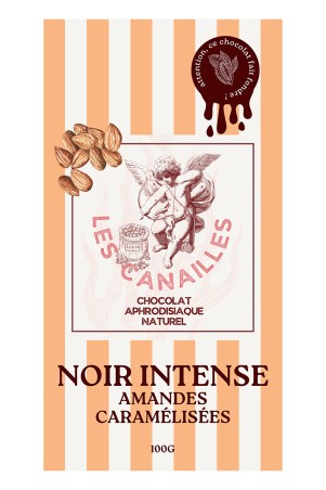 Tablette de chocolat noir aux amandes caramélisées – Les Canailles – 100g aphrodisiaque