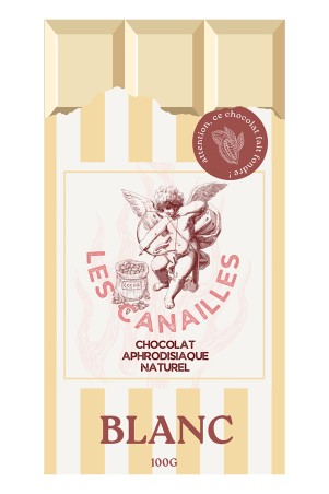 Weiße Schokolade mit natürlichen Aphrodisiaka – Les Canailles, 100g