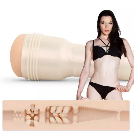 Masturbatore Fleshlight Stoya con attrice e profilo della guaina