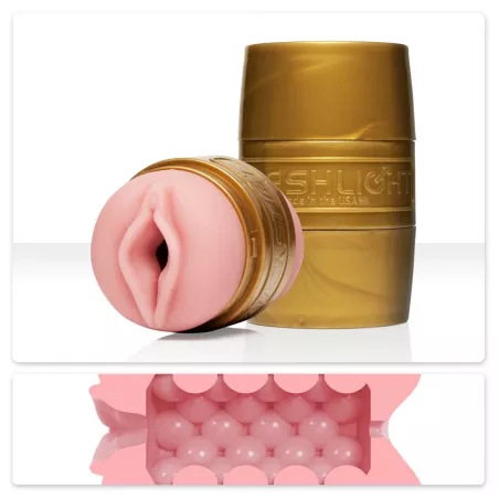 Produit ouvert avec vue du profil de la gaine – Fleshlight GO Stamina Quickshot