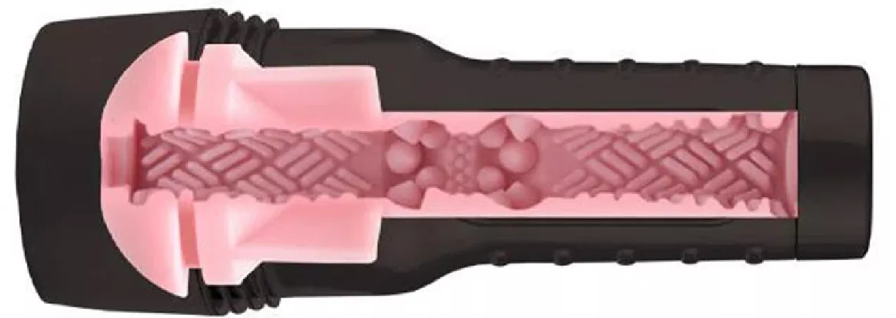 Masturbateur GO Surge Noir en vue de profil avec texture interne visible