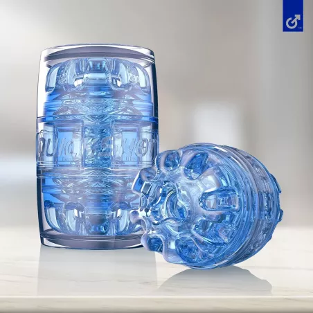 Fleshlight Quickshot Turbo – Masturbateur bleu sur une table