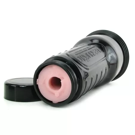 Fleshlight Vibro Pink Lady – Vue sur l’ouverture arrière avec bouchon