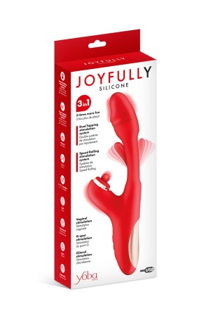 Confezione elegante del vibratore rabbit Joyfully rosso Yoba