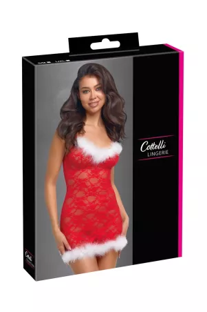Packaging of red Cottelli LINGERIE babydoll, elegant presentation