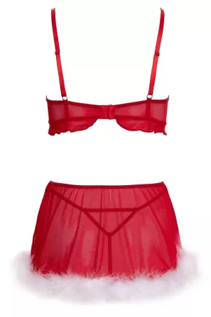 X-Mas red lingerie set Cottelli Lingerie on white background – back
