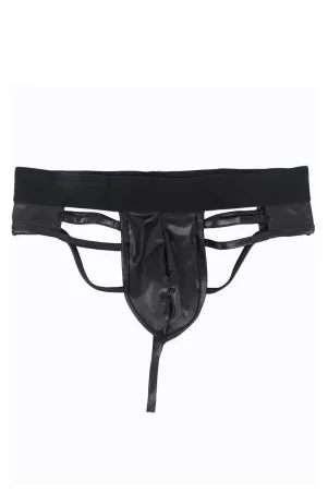 Schwarzer Wetlook-Tanga