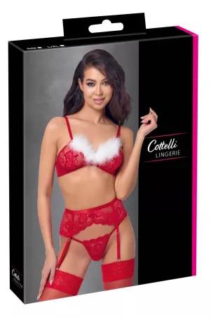 Emballage de l’ensemble lingerie Cottelli X-Mas rouge