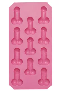 Stampo per ghiaccio a forma di pene visto di fronte