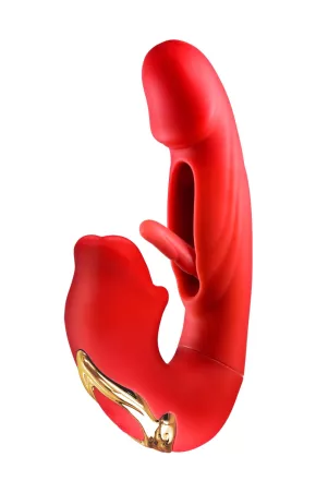 vibratore Yoba Kissy Rabbit Rosso da un’altra angolazione