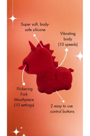 Infographie des fonctions du vibromasseur Blaze Diablo – double moteur, 20 modes