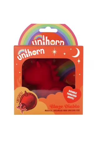 Blaze Diablo Unihorn – red vibrator in rainbow packaging