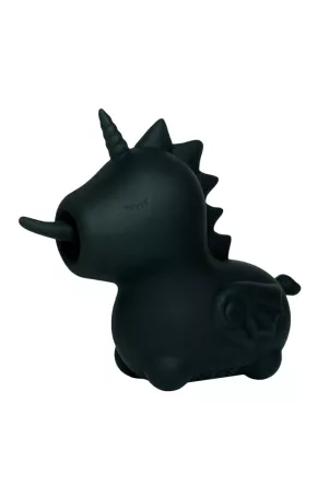 Vue de profil du vibromasseur Wild Spirit Unihorn au design licorne noir mat